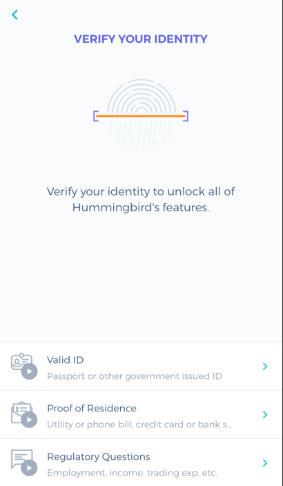 Hummingbird Trading - Account verification